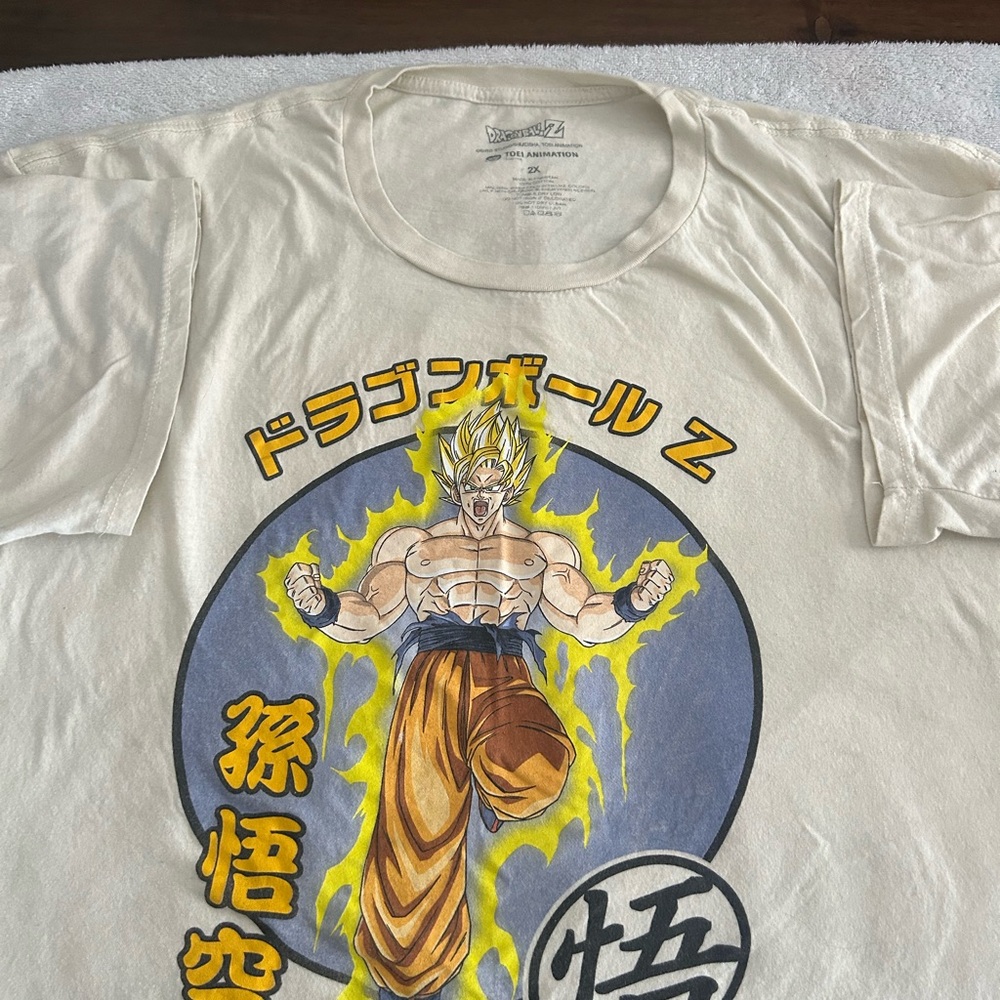 2 Dragon Ball Z Graphic T-Shirt - White and Teal.